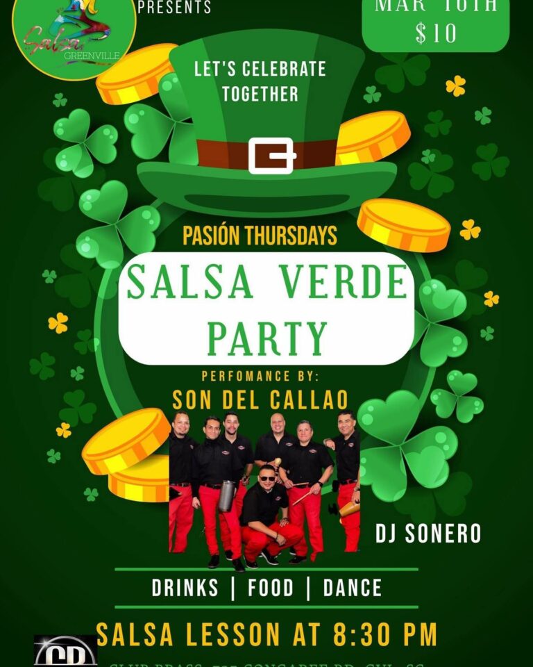 Local Salsa Dance Lesson and social event in Greenville, SC March 16 2023 - Pasion Thursdays