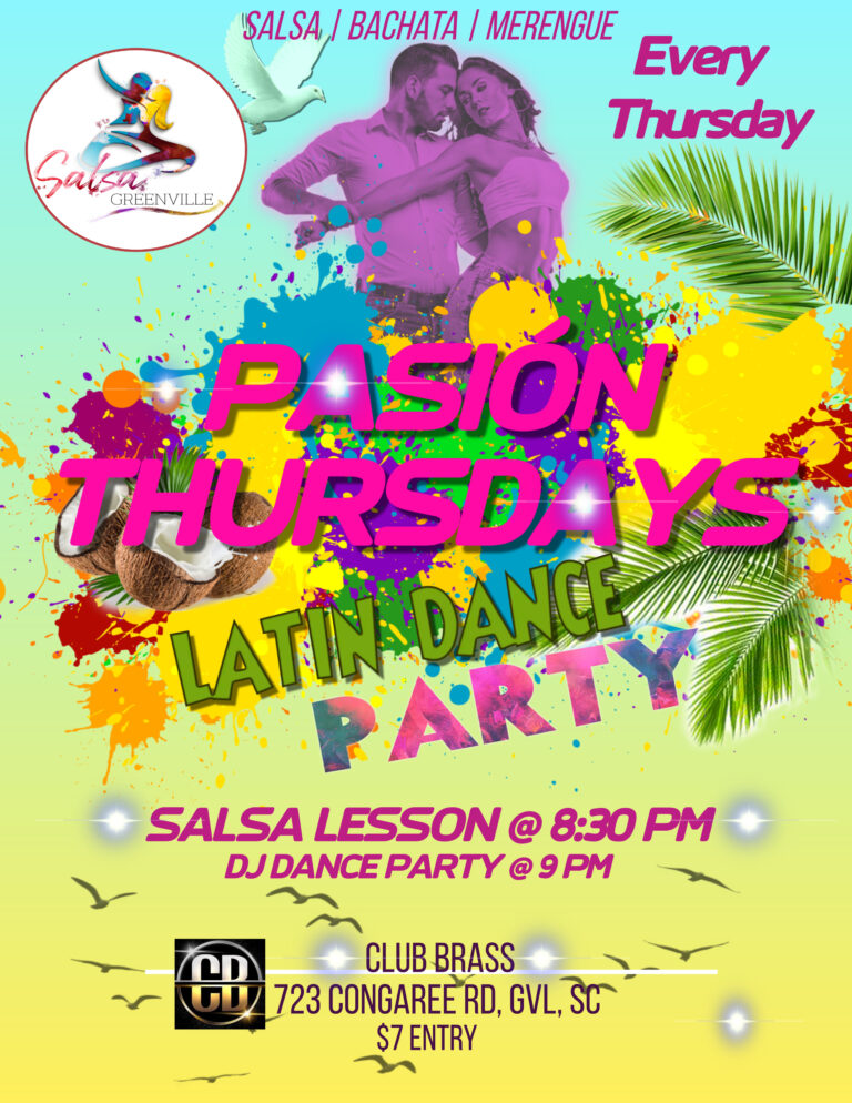 Local Salsa Dance Lesson and social event in Greenville, SC - Pasion Thursdays